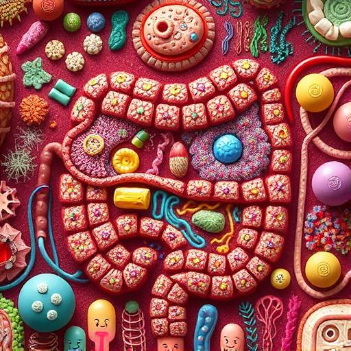 A diverse microbiome graphic representing the gut flora