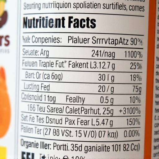Close-up of a food label with nutritional information highlighted